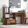  Asztal fiókkal polcokkal Öreg fa 131,5 x 50 x 106,5 cm Faanyag