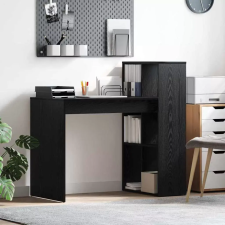  Asztal polcokkal Fekete tölgy 108 x 55 x 103.5 cm Faanyag íróasztal