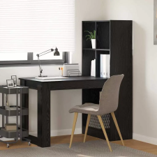  Asztal polcokkal Fekete tölgy 122 x 67 x 145 cm Faanyag íróasztal