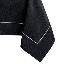  Asztalterítő Gaia fekete dombornyomott növényi 140x260 AmeliaHome lakástextília