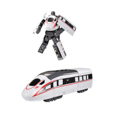 Átalakuló fehér gyorsvonat robot játékfigura