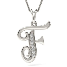 Atcom Jewelry Ezüst nyaklánc medállal Initial F nyaklánc