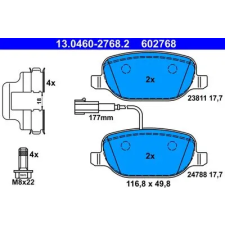 ATE fékbetétkészlet, tárcsafék 13.0460-2768.2 autóalkatrész