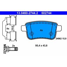 ATE fékbetétkészlet, tárcsafék ATE 13.0460-2744.2 autóalkatrész