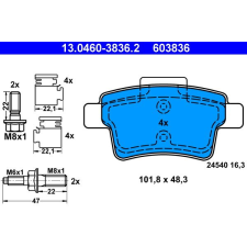 ATE fékbetétkészlet, tárcsafék ATE 13.0460-3836.2 autóalkatrész