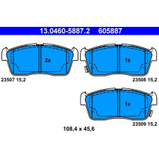ATE fékbetétkészlet, tárcsafék ATE 13.0460-5887.2 autóalkatrész