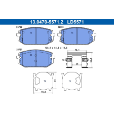 ATE fékbetétkészlet, tárcsafék ATE 13.0470-5571.2 autóalkatrész