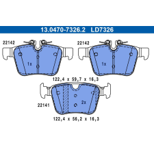 ATE fékbetétkészlet, tárcsafék ATE 13.0470-7326.2 autóalkatrész