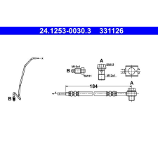ATE fékcső ATE 24.1253-0030.3 autóalkatrész