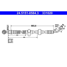 ATE fékcső ATE 24.5151-0584.3 autóalkatrész