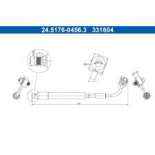 ATE fékcső ATE 24.5176-0456.3 autóalkatrész