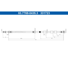 ATE fékcső ATE 83.7769-0435.3 autóalkatrész