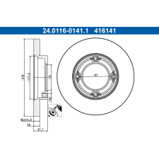 ATE féktárcsa ATE 24.0116-0141.1 autóalkatrész