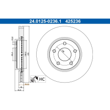 ATE féktárcsa ATE 24.0125-0236.1 autóalkatrész