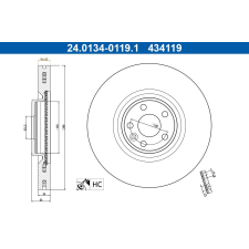 ATE féktárcsa ATE 24.0134-0119.1 autóalkatrész