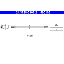 ATE huzal, kuplungműködtetés ATE 24.3728-0106.2 autóalkatrész