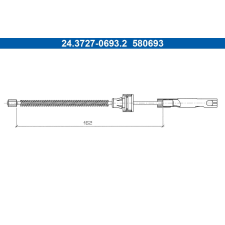 ATE huzal, rögzítőfék ATE 24.3727-0693.2 autóalkatrész