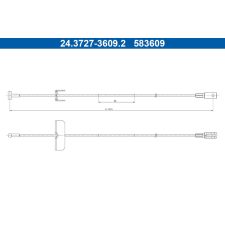 ATE huzal, rögzítőfék ATE 24.3727-3609.2 autóalkatrész