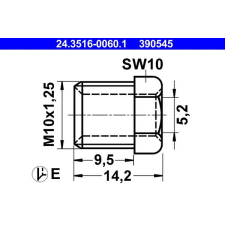 ATE összekötő csavar ATE 24.3516-0060.1 autóalkatrész