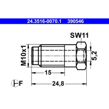 ATE összekötő csavar ATE 24.3516-0070.1 autóalkatrész