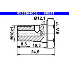 ATE üreges csavar ATE 03.3520-0302.1 autóalkatrész