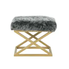  Atelier Del Sofa Capraz Plüss Puff, Arany és Szürke bútor