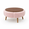  Atelier Del Sofa Dohányzóasztal Papatya 60 - Rózsaszín, Diófa
