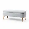  Atelier Del Sofa Pouffe Light Grey Oslo Linen - Light Grey