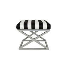  Atelier Del Sofa Pouffe Silver White Black Capraz - Silver, White bútor