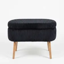  Atelier Del Sofa Puff Fekete Mini Oslo Len - Fekete bútor
