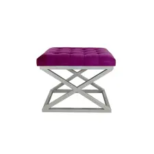  Atelier Del Sofa Puff Silver Fuchsia Capraz - Ezüst, Fuchsia bútor