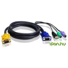 ATEN 2L-5303UP 3in1 SPHD (HDB15-SVGA, USB, PS/2, PS/2) - 3m kábel és adapter