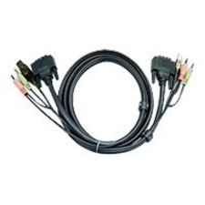 ATEN 2L-7D03U KVM kábel Fekete 3 M (2L-7D03U) kábel és adapter