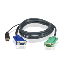 ATEN Aten 2L-5202U USB-VGA KVM kábel - 1.8m kábel és adapter