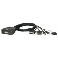 ATEN CS22D 2-Port USB DVI Cable KVM Switch with Remote Port Selector kábel és adapter