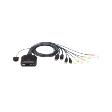 ATEN CS22DP 2-Port USB DisplayPort Cable KVM Switch with Remote Port Selector hub és switch