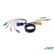 ATEN KVM Console kábel PS/2 1.8m /2L-5302P/ kábel és adapter
