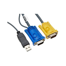 ATEN USB KVM Cable with 3 in 1 SPHD and built-in PS/2 to USB converter 1,8m hub és switch