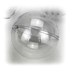  Átlátszó akril gömb, 2 részes, mérete: 8cm dekorációs kellék