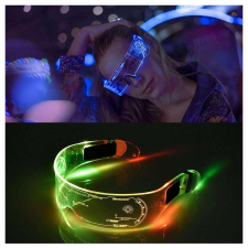  Átlátszó party szemüveg váltakozó színű, villogó LED világítással (BBJ) party kellék