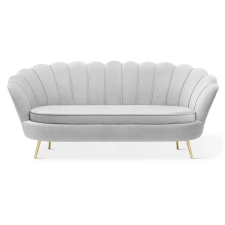 Atreve Kagylóhéj Háromszemélyes Kanapé Szürke Bársony Arany Lábakkal bútor