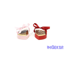  Áttetszű akril fedelű papírdoboz szív 14,5x12,5x11,5 cm - Rózsaszín dekorációs kellék