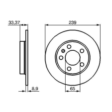 Audi A3 8L1 hátsó féktárcsa (230mm, hűtetlen) - Hart autóalkatrész