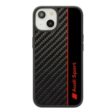 Audi Carbon Fiber Stripe iPhone 13 / 14 / 15 tok, fekete / piros tok és táska