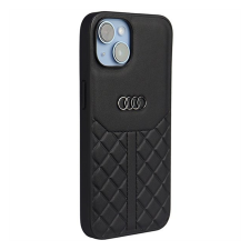 Audi Genuine Leather iPhone 13 / 14 / 15 tok, fekete tok és táska