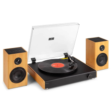  Audizio RP337BB Bakelit lemezjátszó szett + 2 db hangfal, Bluetooth &amp;- 8211; Bambusz lemezjátszó