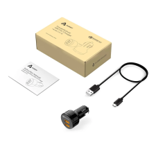 Aukey Autós 2xUSB töltő 36W Fekete (CC-T8) mobiltelefon kellék