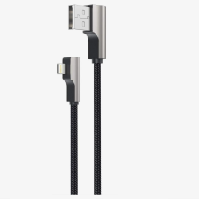 Aukey CB-AL04 USB-A apa 90° - Lightning apa 90° 2.0 Adat és töltő kábel - Fekete (1m) kábel és adapter
