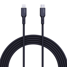 Aukey CB-NCL2 USB Type-C apa - Lightning apa Adat és töltő kábel - Fekete (1.8m) kábel és adapter