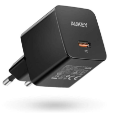 Aukey PA-Y20S Hálózati USB-C töltő - Fekete (20W) (PA-Y20S BLACK) mobiltelefon kellék